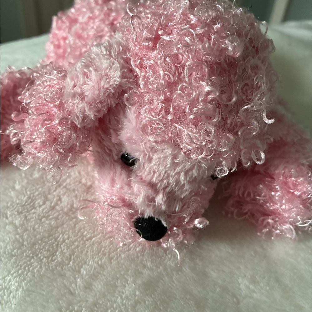 GANZ Pink Curly Plush Poodle